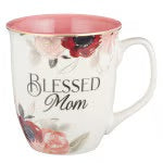 Blessed Mom Pink Floral Ceramic Coffee Mug