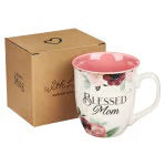 Blessed Mom Pink Floral Ceramic Coffee Mug