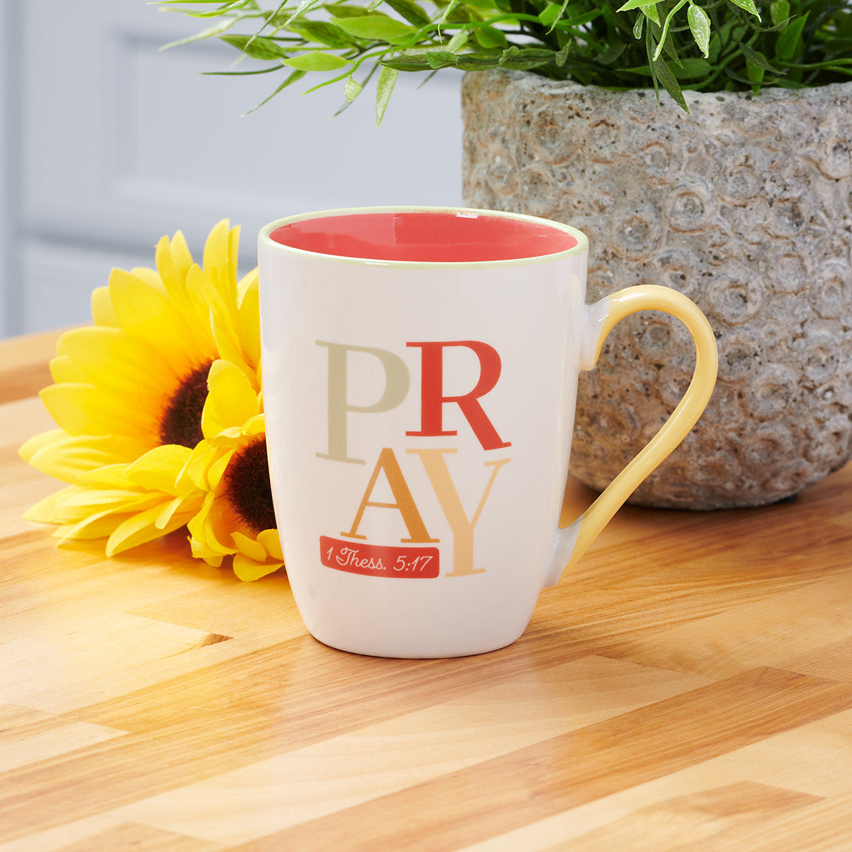 Pray Continually Orange Ceramic Mug - 1 Thessalonians 5:17