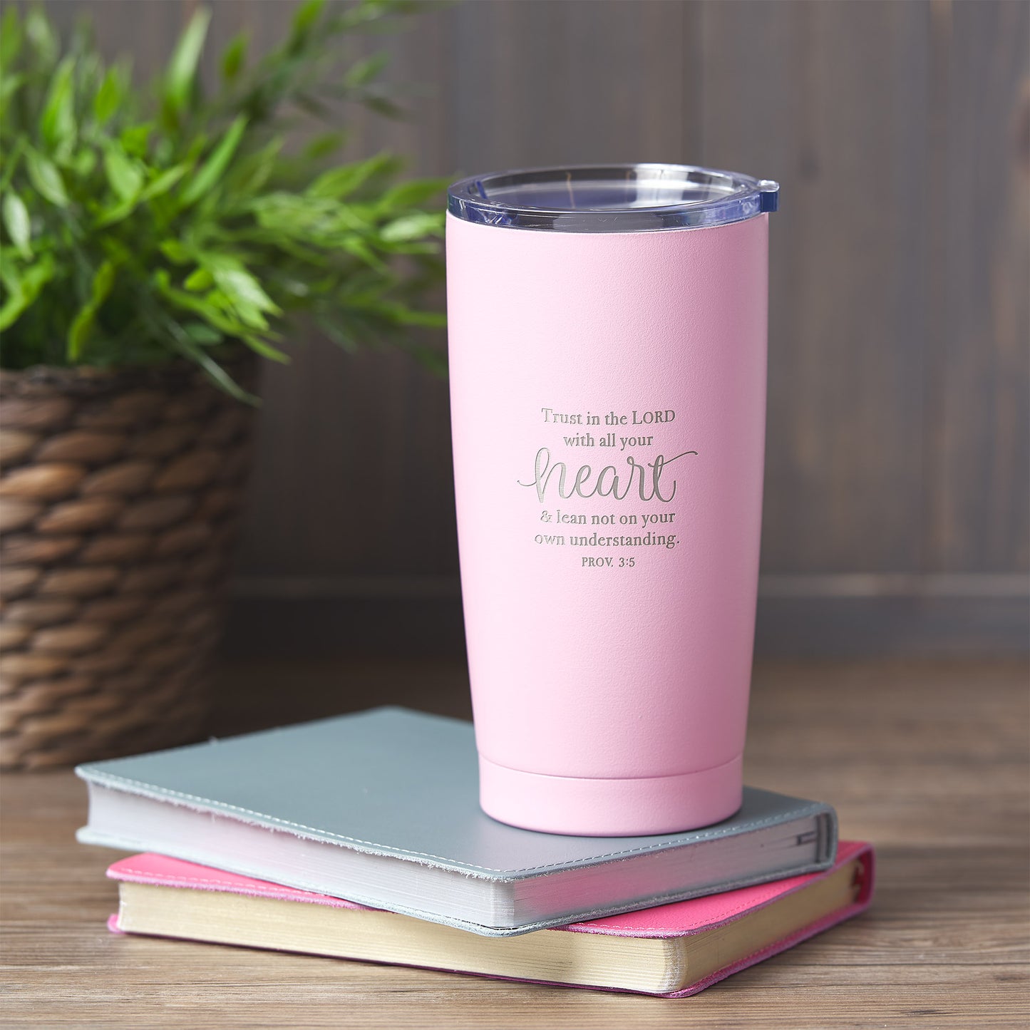 Trust in the Lord Pink Travel Mug - Proverbs 3:5 - The Amazing Grace Co
