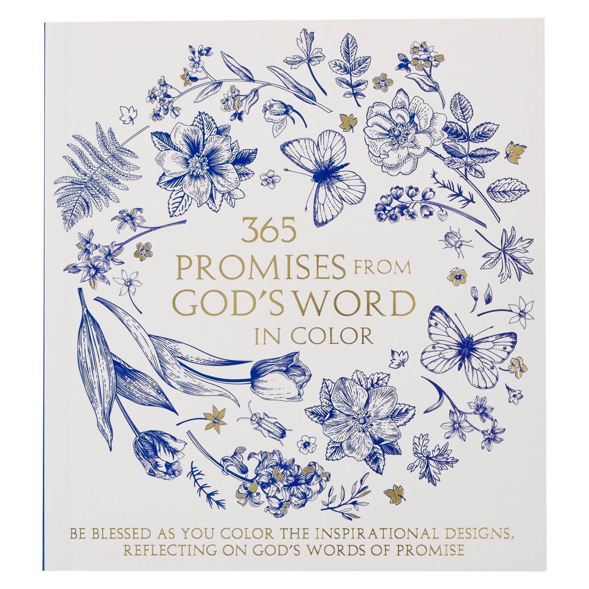 365 Promises from God's Word in Colour Blue Floral Colouring Book