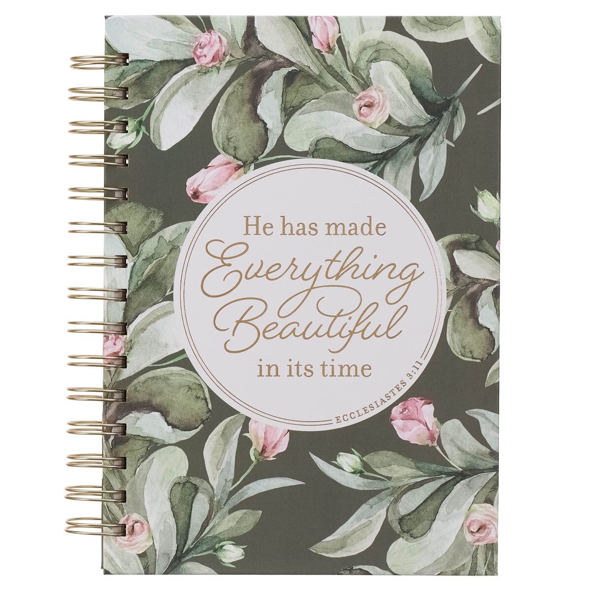 Everything Beautiful Green Wreath Wirebound Journal - Ecclesiastes 3:11