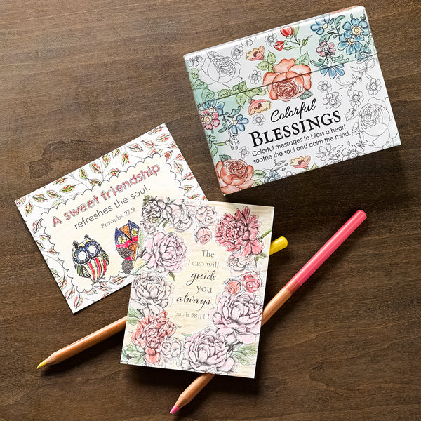 Colourful Blessings Colouring Cards - The Amazing Grace Co
