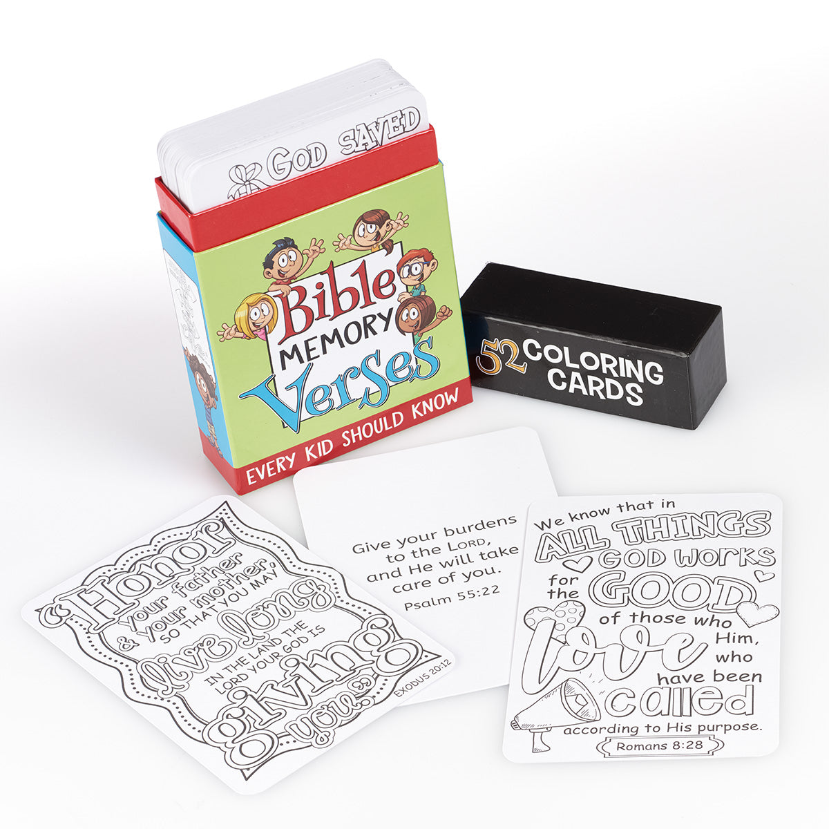 52 Bible Memory Verses Every Kid Should Know Colouring Cards - The Amazing Grace Co