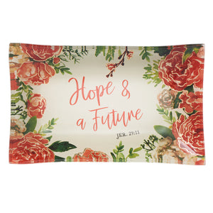 Hope and a Future Glass Trinket Tray - Jeremiah 29:11 - The Amazing Grace Co