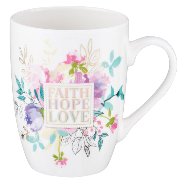 Faith Hope Love Ceramic Coffee Mug - The Amazing Grace Co
