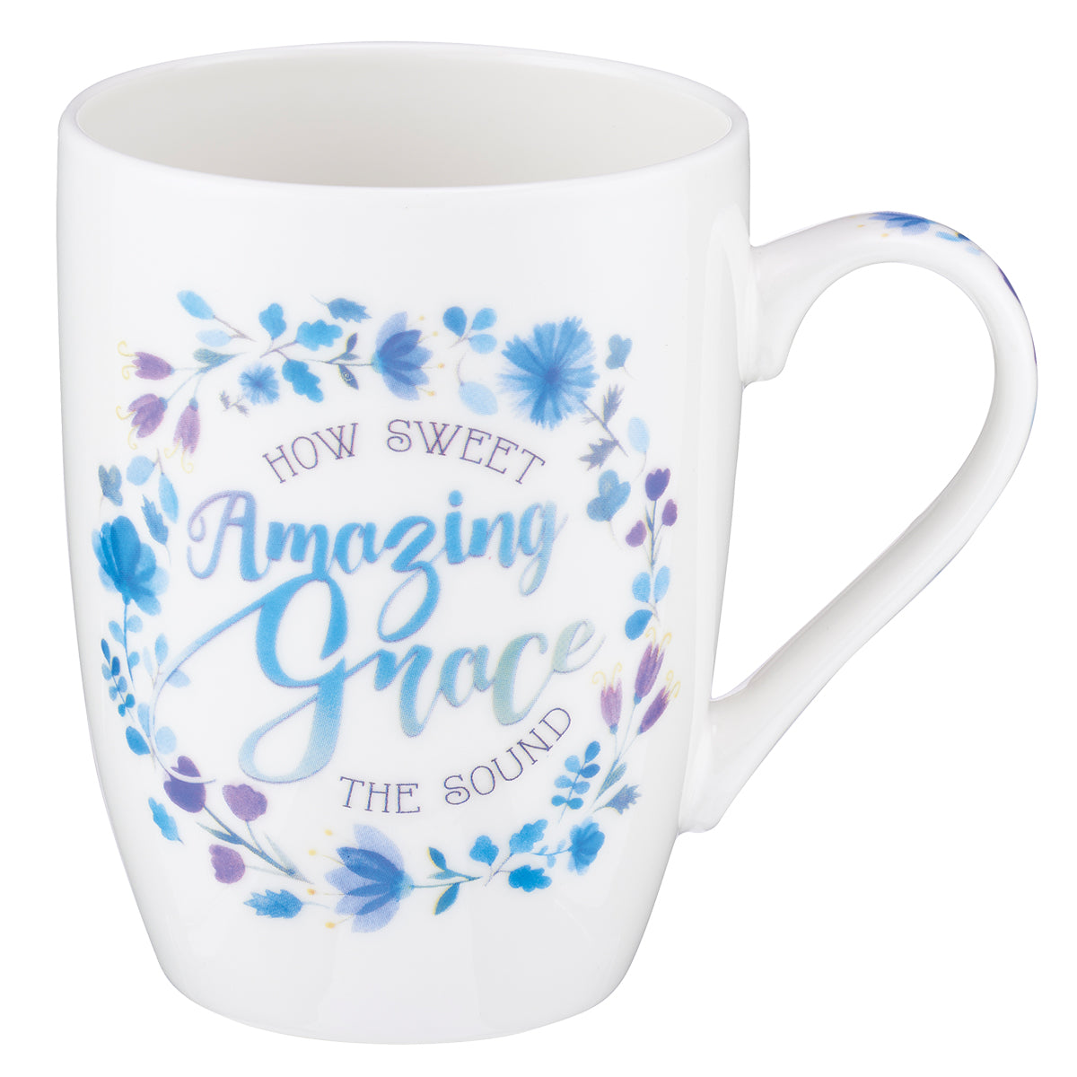 Blue Floral Amazing Grace Coffee Mug