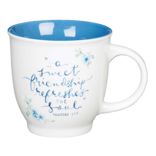 A Sweet Friendship Ceramic Coffee Mug - Proverbs 27:9 - The Amazing Grace Co