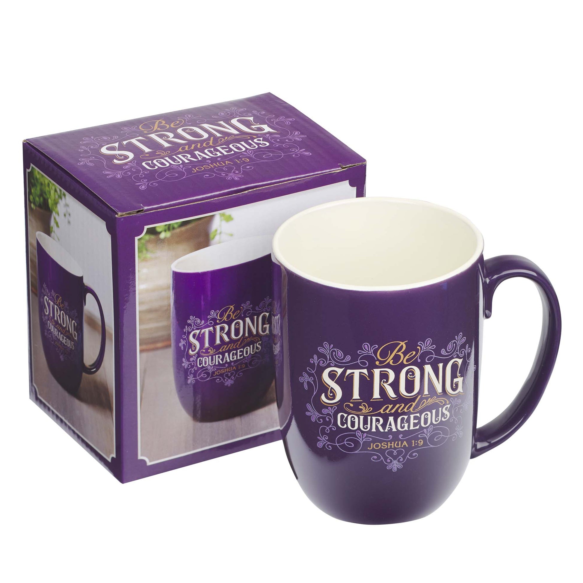 Be Strong and Courageous Ceramic Mug - Joshua 1:9 - The Amazing Grace Co