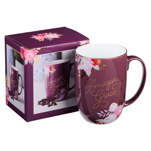 Amazing Grace Mulberry Pink Ceramic Coffee Mug