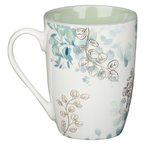 Beautiful in its Time Blue Floral Ceramic Mug - Ecclesiastes 3:11