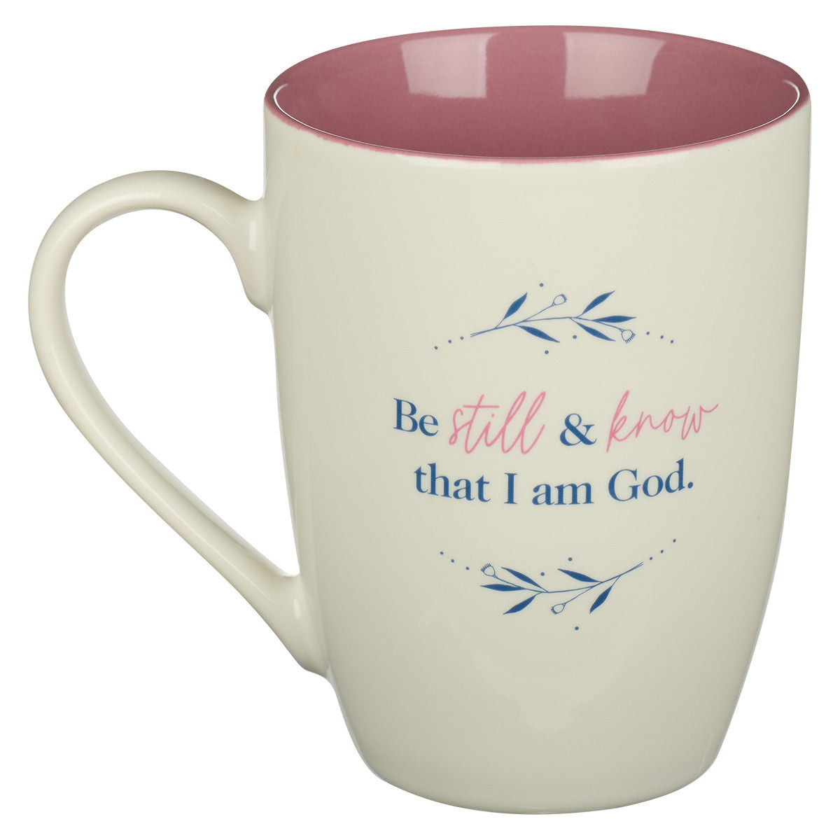 Be Still Mauve Watercolour Ceramic Coffee Mug - Psalm 46:10