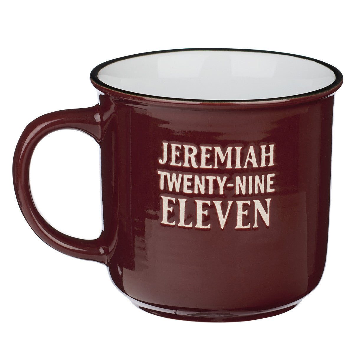 Plans for Hope and a Future Burgundy Ceramic Camp-style Mug - Jeremiah 29:11