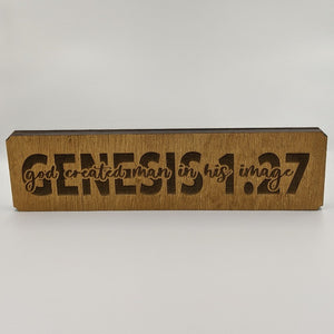Genesis 1:27 Wooden Block - The Amazing Grace Co