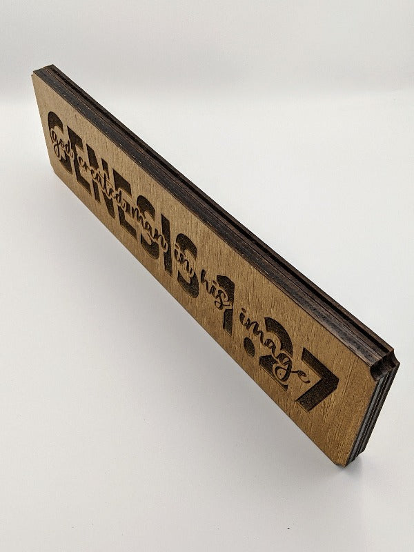 Genesis 1:27 Wooden Block - The Amazing Grace Co