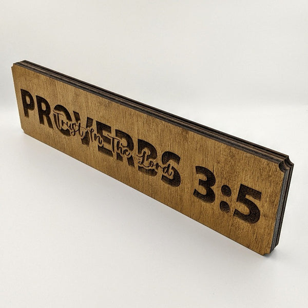 Proverbs 3:5 Wooden Block - The Amazing Grace Co