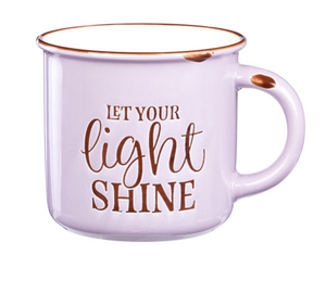 Let Your Light Shine Lavender Camp Style Coffee Mug - Matthew 5:16 - The Amazing Grace Co